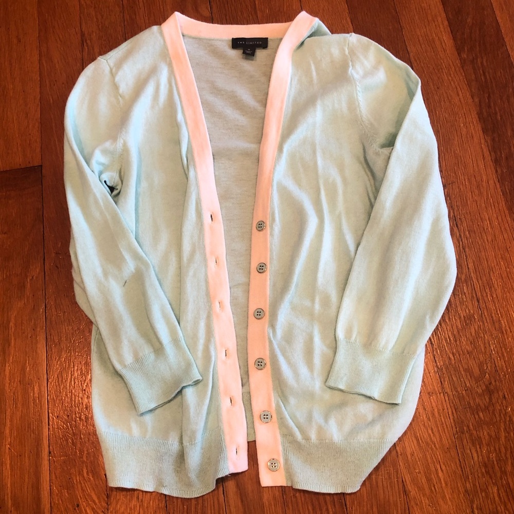 The Limited light blue button up sweater
